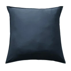 Taie D'Oreiller, Traversin|EMINZA Taie d'oreiller carrée satin de bambou (63 x 63 cm) Sienna Bleu nuit