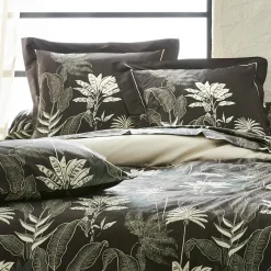 Taie D'Oreiller, Traversin|TRADILINGE Taie d'oreiller carrée satin de coton (65 x 65 cm) Cayenne e Noir