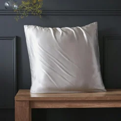 Taie D'Oreiller, Traversin|EMINZA Taie d'oreiller carrée soie de mûrier (63 x 63 cm) Mizuki Gris clair