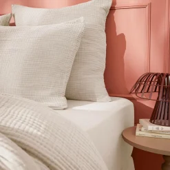 Taie D'Oreiller, Traversin|EMINZA Taie d'oreiller quadruple gaze de coton (50 x 80 cm) Victoria x Gaïa Pampa Beige