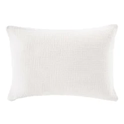 Taie D'Oreiller, Traversin|EMINZA Taie d'oreiller quadruple gaze de coton (50 x 70 cm) Victoria x Gaïa chantilly Blanc