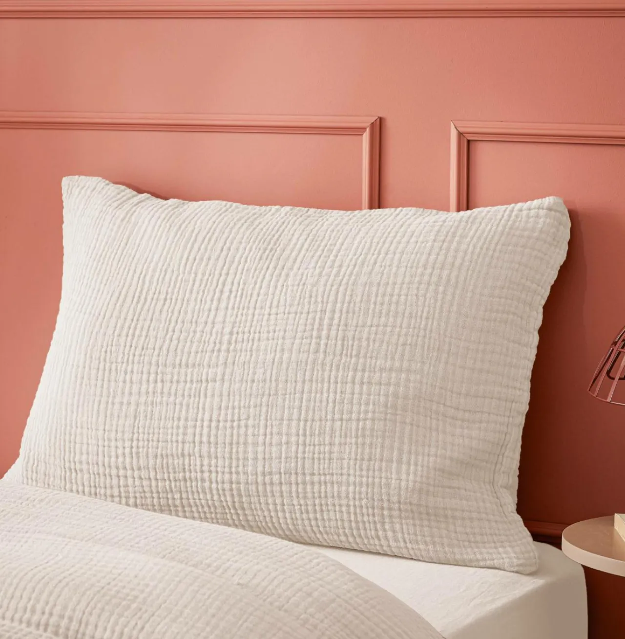 Taie D'Oreiller, Traversin|EMINZA Taie d'oreiller quadruple gaze de coton (50 x 70 cm) Victoria x Gaïa pampa Beige