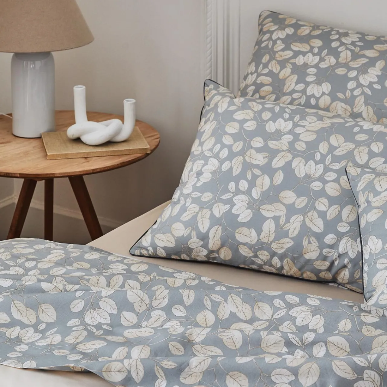 Taie D'Oreiller, Traversin|TRADILINGE Taie d'oreiller rectangulaire percale de coton (50 x 70 cm) Lison e Gris