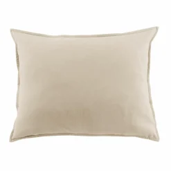Taie D'Oreiller, Traversin|EMINZA Taie d'oreiller rectangulaire flanelle de coton (50 x 70 cm) Nina Beige