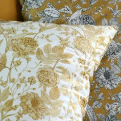 Taie D'Oreiller, Traversin|STOF Taie d'oreiller rectangulaire percale de coton (50 x 70 cm) Jacinthe Jaune moutarde