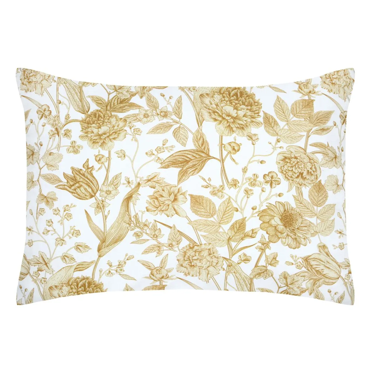 Taie D'Oreiller, Traversin|STOF Taie d'oreiller rectangulaire percale de coton (50 x 70 cm) Jacinthe Jaune moutarde