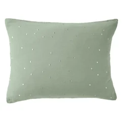 Taie D'Oreiller, Traversin|EMINZA Taie d'oreiller rectangulaire gaze de coton (50 x 70 cm) Gaïa Chic Vert Eucalyptus