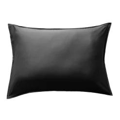 Taie D'Oreiller, Traversin|EMINZA Taie d'oreiller rectangulaire satin de bambou (50 x 80 cm) Sienna Noir