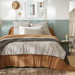 Taie D'Oreiller, Traversin|EMINZA Taie d'oreiller rectangulaire gaze de coton (50 x 70 cm) Rosa Marron