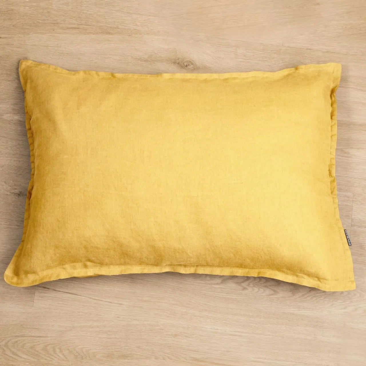 Taie D'Oreiller, Traversin|EMINZA Taie d'oreiller rectangulaire lin lavé (50 x 80 cm) Louise Jaune moutarde