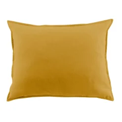 Taie D'Oreiller, Traversin|EMINZA Taie d'oreiller rectangulaire flanelle de coton (50 x 70 cm) Nina Jaune ocre