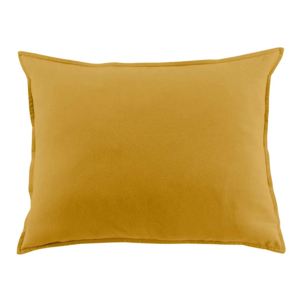 Taie D'Oreiller, Traversin|EMINZA Taie d'oreiller rectangulaire flanelle de coton (50 x 70 cm) Nina Jaune ocre