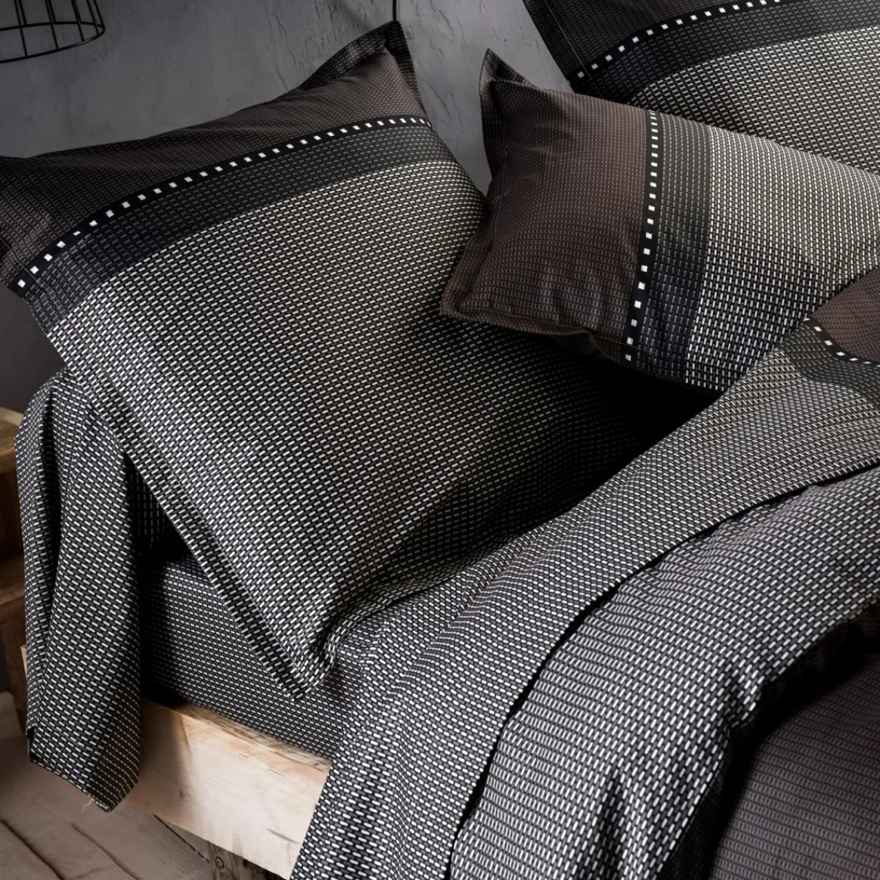 Taie D'Oreiller, Traversin|TRADI LINGE Taie d'oreiller rectangulaire satin de coton (50 x 70 cm) Enzo e Noir