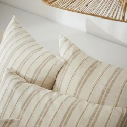 Taie D'Oreiller, Traversin|EMINZA Taie d'oreiller rectangulaire réversible coton texturé et percale (50 x 70 cm) Alice Ficelle