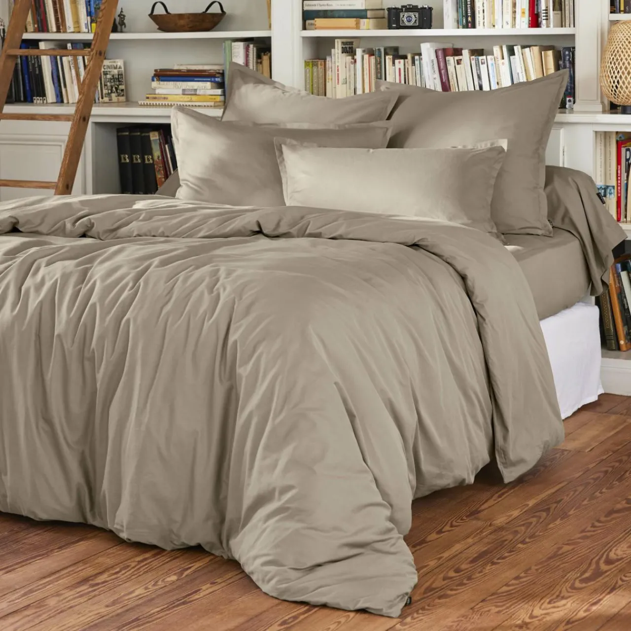 Taie D'Oreiller, Traversin|EMINZA Taie d'oreiller rectangulaire percale de coton (50 x 70 cm) Cali Taupe