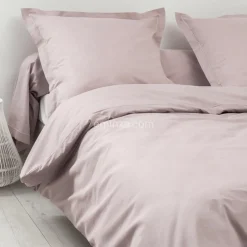 Taie D'Oreiller, Traversin|TRADI LINGE Taie d'oreiller rectangulaire coton Félicie ruban Rose clair