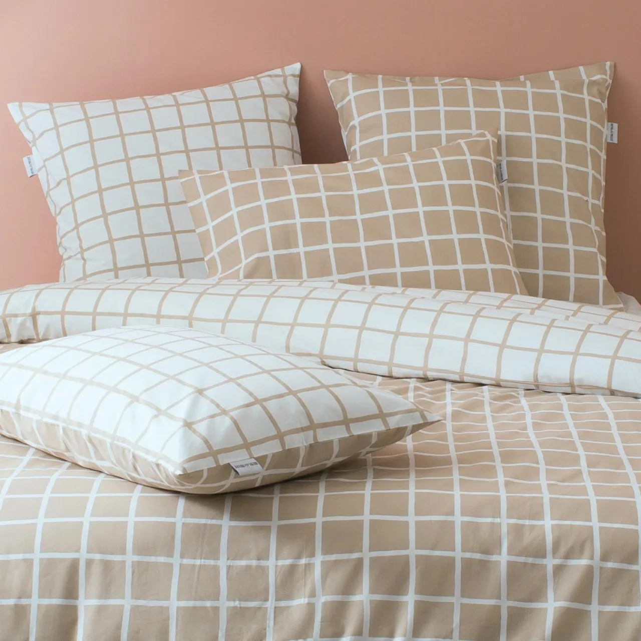 Taie D'Oreiller, Traversin|TRADILINGE Taie d'oreiller rectangulaire percale de coton (50 x 70 cm) Max Beige