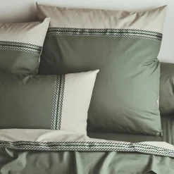 Taie D'Oreiller, Traversin|TRADILINGE Taie d'oreiller rectangulaire percale de coton (50 x 70 cm) Noa Vert kaki