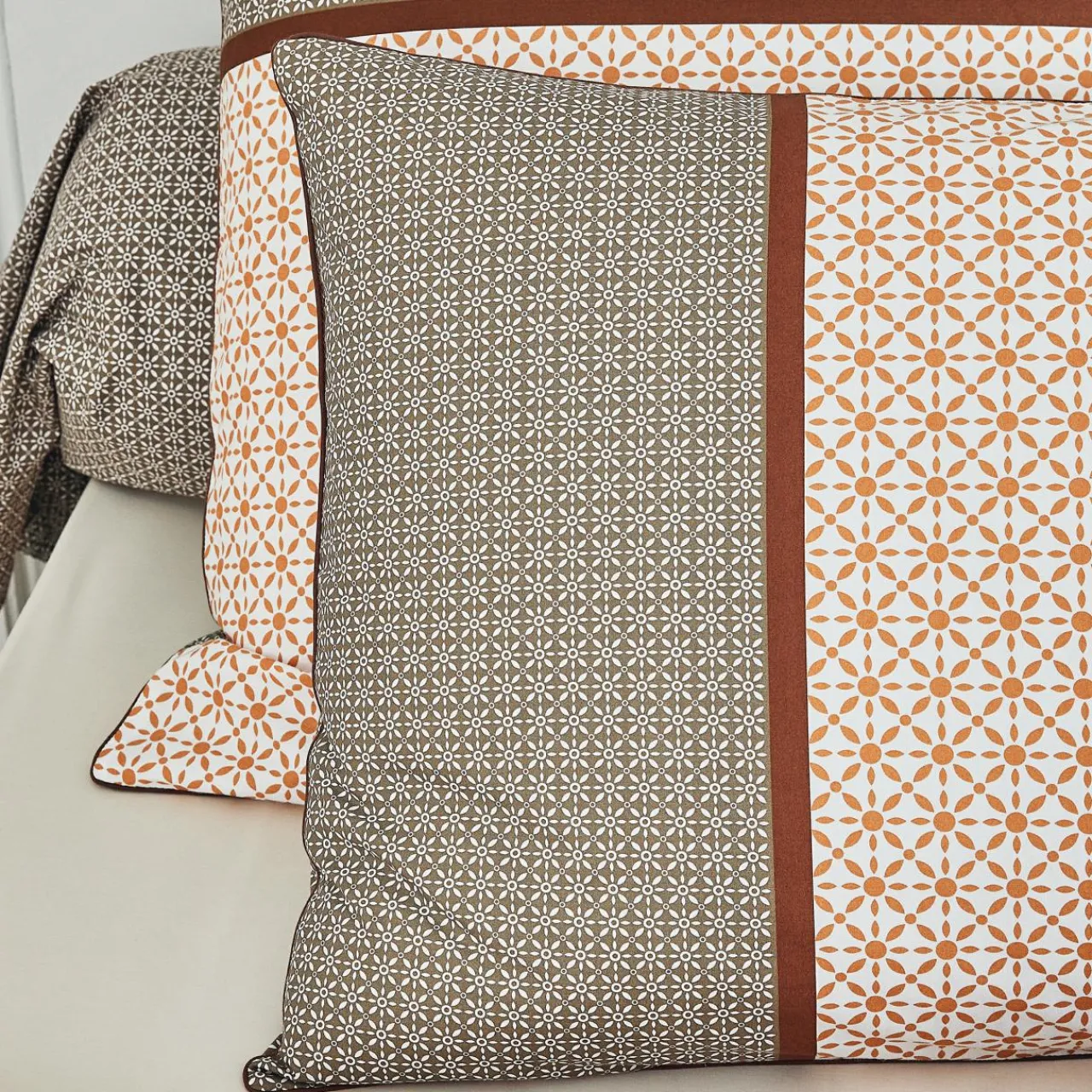 Taie D'Oreiller, Traversin|TRADILINGE Taie d'oreiller rectangulaire percale de coton (50 x 70 cm) Gabin Multicolore