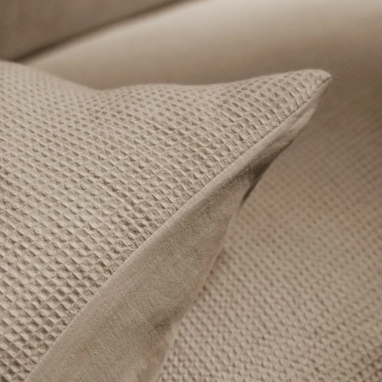 Taie D'Oreiller, Traversin|EMINZA Taie d'oreiller rectangulaire coton nid d'abeille (50 x 80 cm) Eva Ficelle