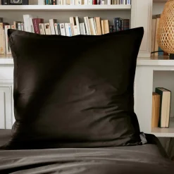 Taie D'Oreiller, Traversin|EMINZA Taie d'oreiller rectangulaire percale de coton (50 x 70 cm) Cali e Noir