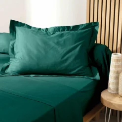 Taie D'Oreiller, Traversin|DOUCEUR D'INTERIEUR Taie d'oreiller rectangulaire coton bio (50 x 70 cm) Biolina Vert émeraude