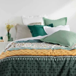 Taie D'Oreiller, Traversin|DOUCEUR D'INTERIEUR Taie d'oreiller rectangulaire coton bio (50 x 70 cm) Biolina Vert émeraude