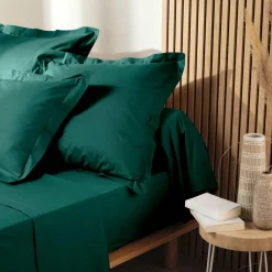 Taie D'Oreiller, Traversin|DOUCEUR D'INTERIEUR Taie d'oreiller rectangulaire coton bio (50 x 70 cm) Biolina Vert émeraude