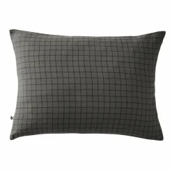 Taie D'Oreiller, Traversin|EMINZA Taie d'oreiller rectangulaire gaze de coton (50 x 70 cm) Gaïa Mix Gris granit Gris foncé