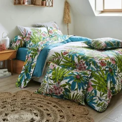 Taie D'Oreiller, Traversin|TRADILINGE Taie d'oreiller rectangulaire coton (50 x 70 cm) Sumatra Paon Multicolore