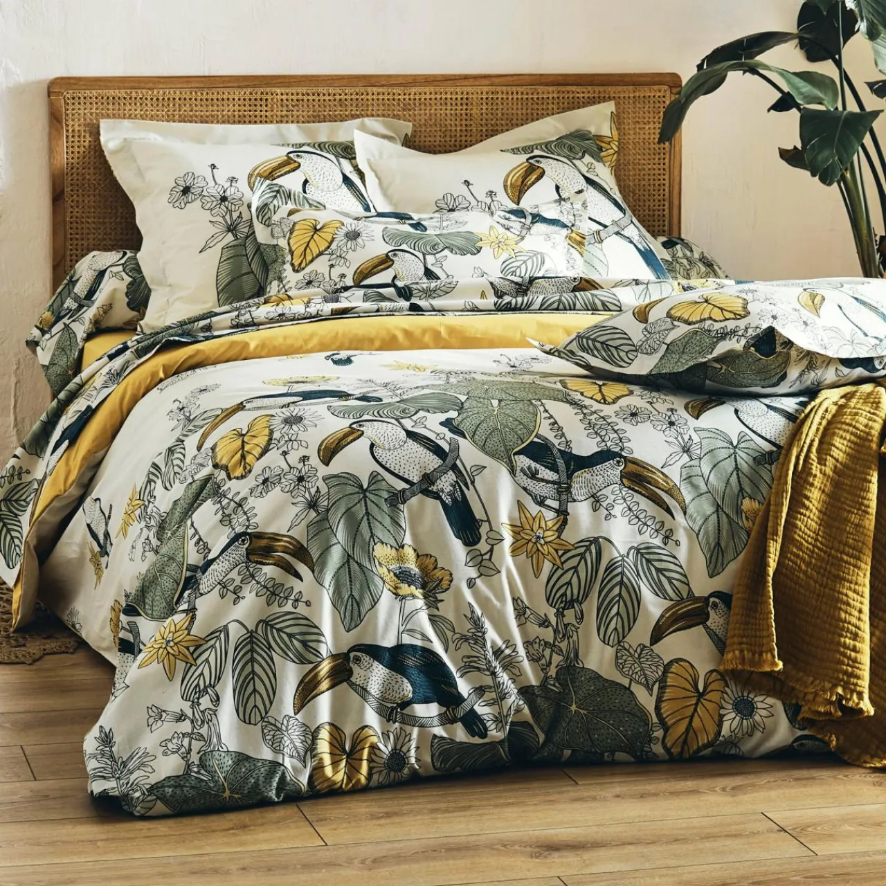 Taie D'Oreiller, Traversin|TRADILINGE Taie d'oreiller rectangulaire coton lavé (50 x 70 cm) Toco e Vert