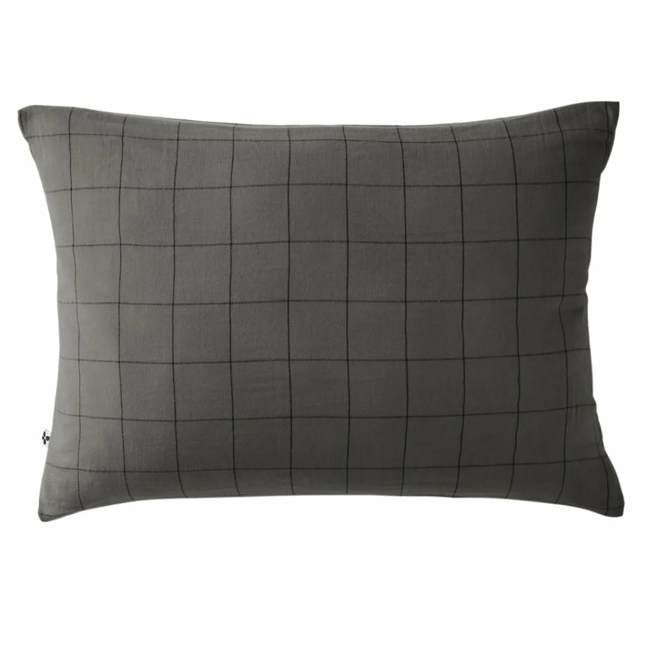 Taie D'Oreiller, Traversin|EMINZA Taie d'oreiller rectangulaire gaze de coton (50 x 70 cm) Gaïa Match Gris granit Gris foncé
