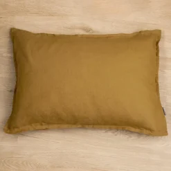 Taie D'Oreiller, Traversin|EMINZA Taie d'oreiller rectangulaire lin lavé (50 x 70 cm) Louise Caramel
