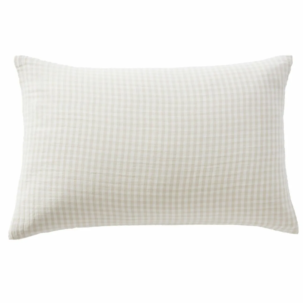 Taie D'Oreiller, Traversin|EMINZA Taie d'oreiller Rectangulaire gaze de coton (50 x 80 cm) Gaïa Vichy beige