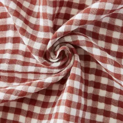 Taie D'Oreiller, Traversin|EMINZA Taie d'oreiller rectangulaire gaze de coton (50 x 70 cm) Gaïa vichy Terracotta