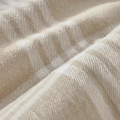 Taie D'Oreiller, Traversin|EMINZA Taie d'oreiller rectangulaire flanelle de coton (50 x 70 cm) Nina carreaux Beige Carreau Beige