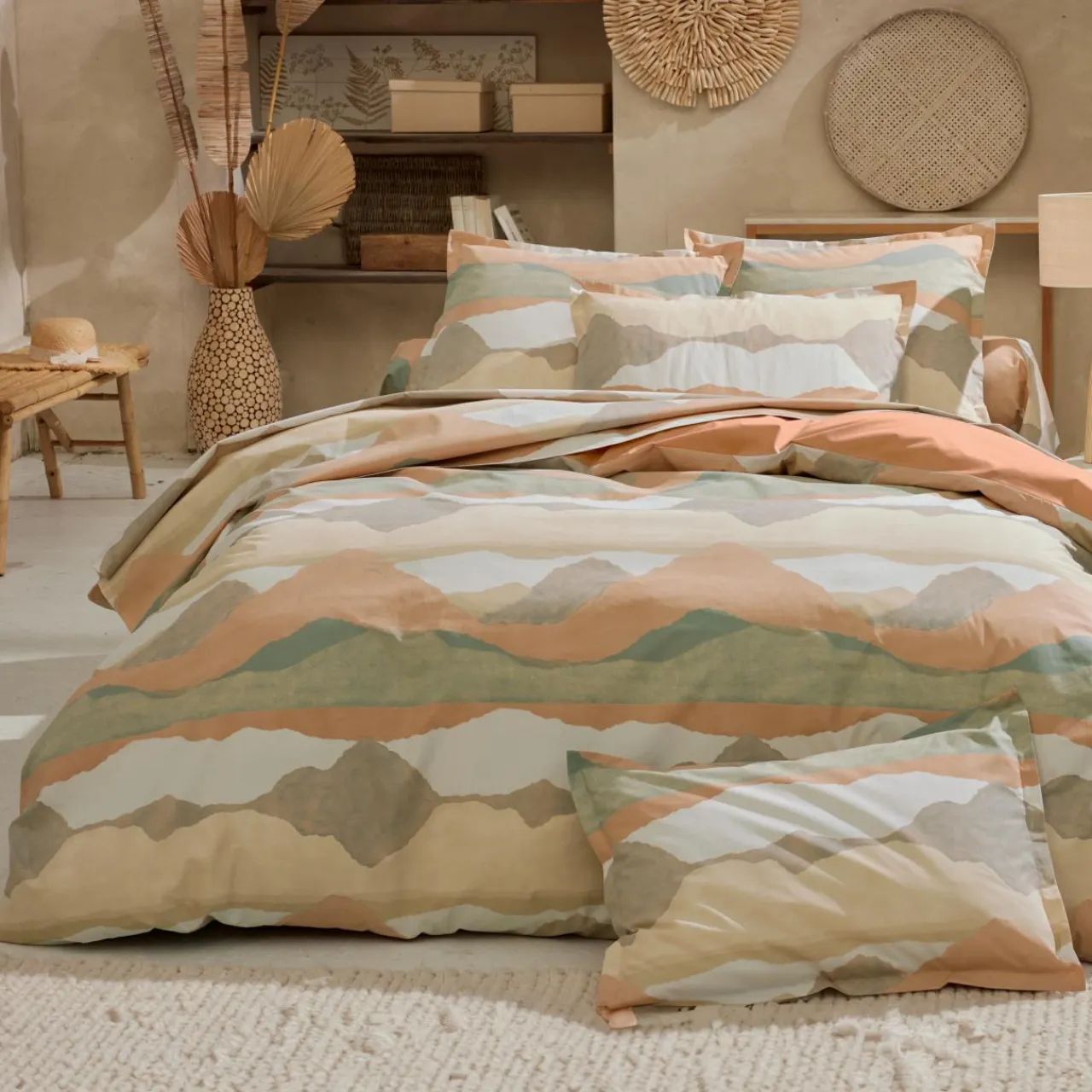 Taie D'Oreiller, Traversin|TRADI LINGE Taie d'oreiller rectangulaire percale de coton (50 x 70 cm) Land Craie Beige