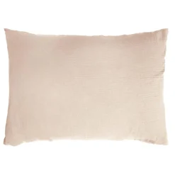 Taie D'Oreiller, Traversin|EMINZA Taie d'oreiller rectangulaire gaze de coton (50 x 70 cm) Gaïa Rose poudré
