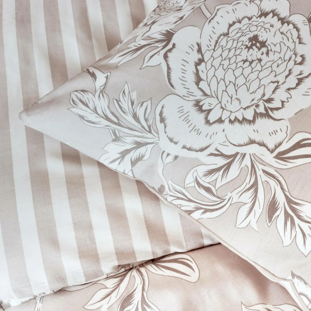 Taie D'Oreiller, Traversin|EMINZA Taie d'oreiller Rectangulaire Coton (50 x 70 cm) Lara Beige