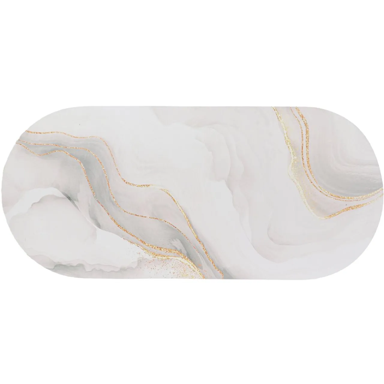 Linge De Bain|Tapis De Bain|TENDANCE Tapis de bain caoutchouc naturel antidérapant (45 x 100 cm) Iconic Blanc