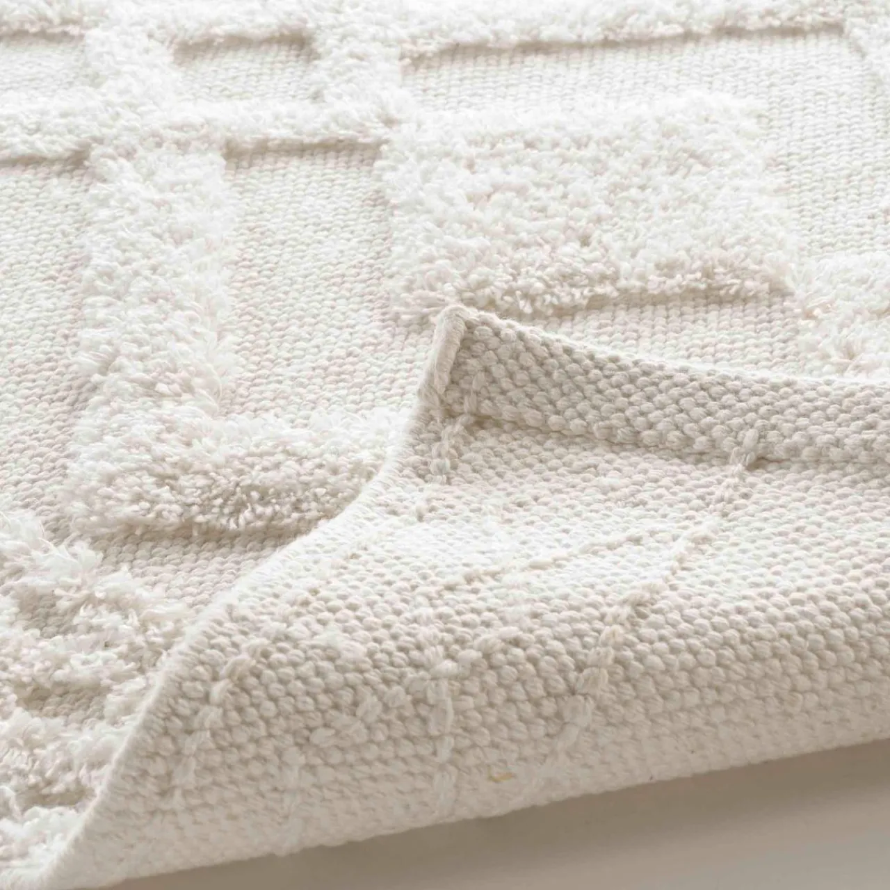 Tapis Salle De Bain/Wc|DOUCEUR D'INTERIEUR Tapis de bain coton (50 x 80 cm) Gladis Blanc