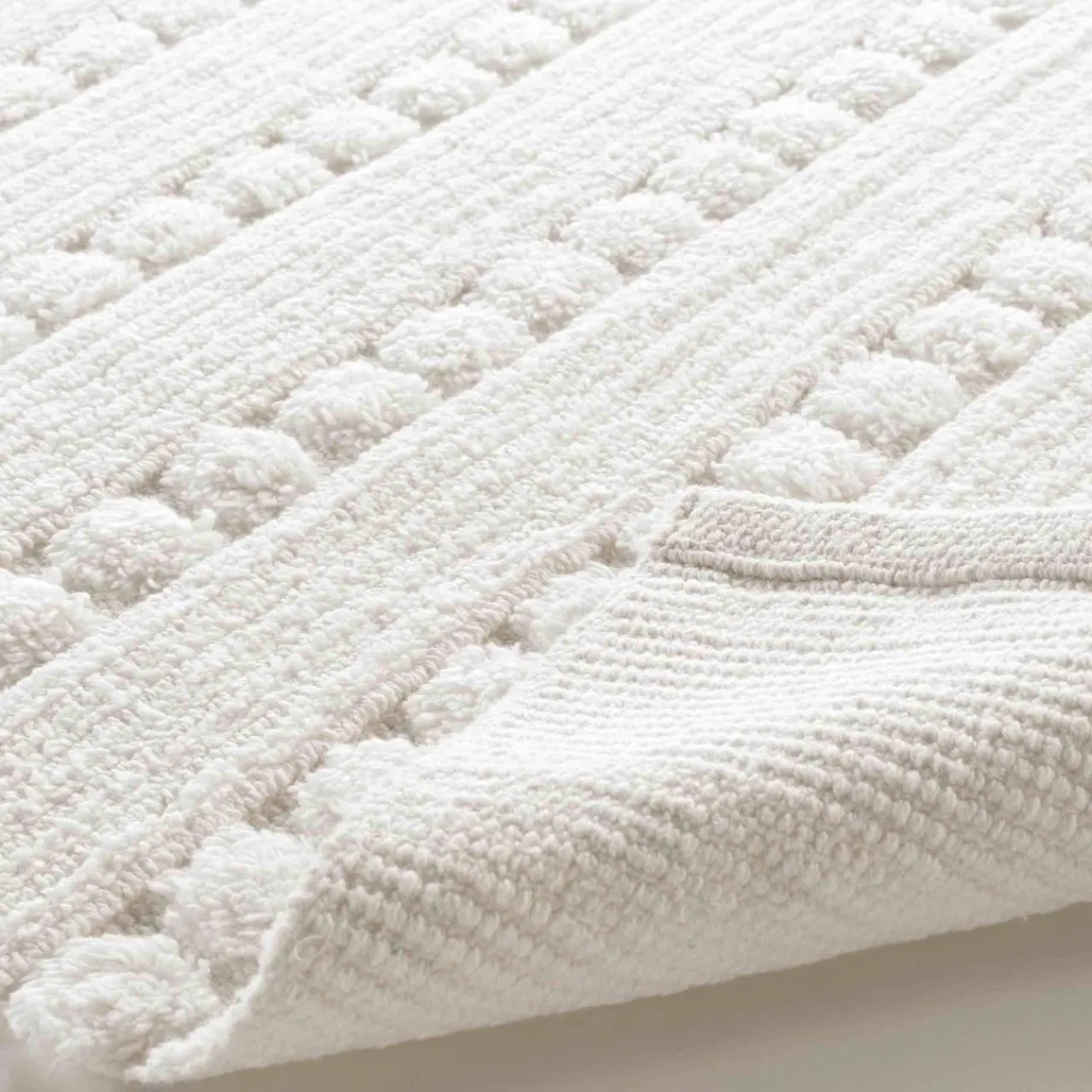 Tapis Salle De Bain/Wc|DOUCEUR D'INTERIEUR Tapis de bain coton (50 x 80 cm) Cleonis Blanc