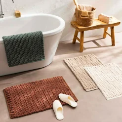 Linge De Bain|Tapis De Bain|douceur d'intu017drieur Tapis de bain en coton (50 x 80 cm) Ariel Terracotta