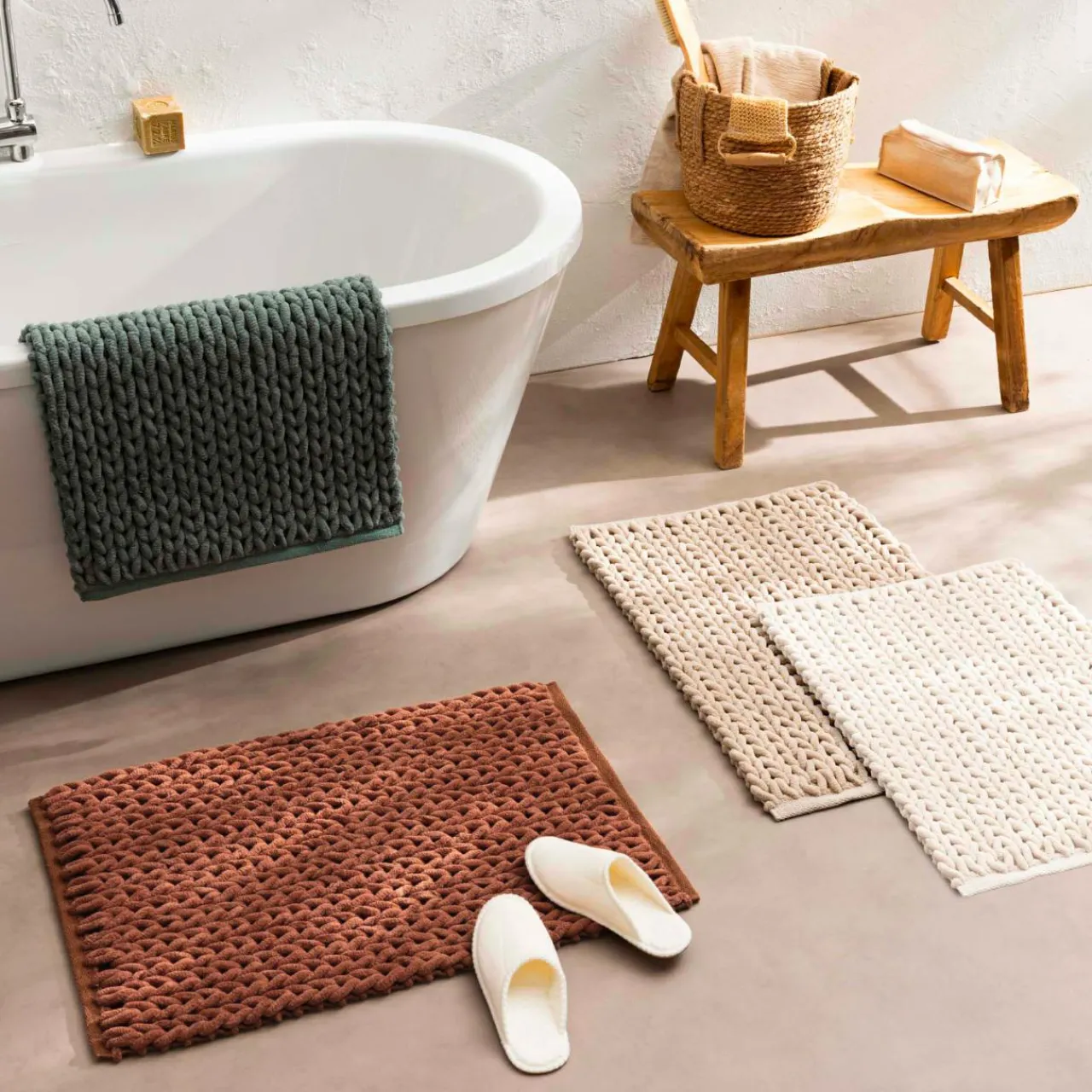 Linge De Bain|Tapis De Bain|douceur d'intu017drieur Tapis de bain en coton (50 x 80 cm) Ariel Terracotta
