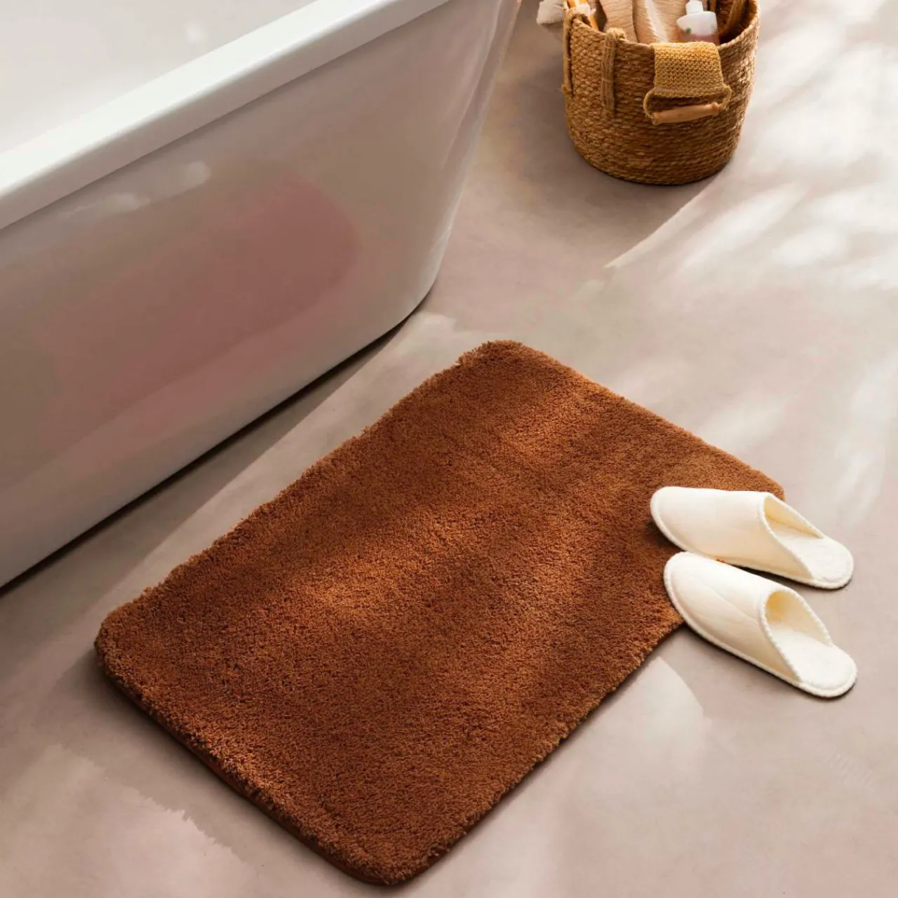 Linge De Bain|Tapis De Bain|douceur d'intu017drieur Tapis de bain microfibre (50 x 80 cm) Maël Terracotta