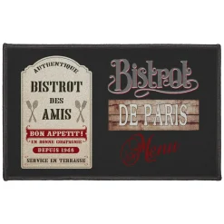 Tapis De Cuisine|DOUCEUR D'INTERIEUR Tapis de cuisine (50 x 80 cm) Bistrot des amis Rouge