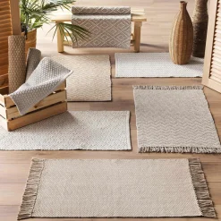 Tapis De Chambre/Salon|DOUCEUR D'INTERIEUR Tapis de salon coton (50 x 80 cm) Dorana Taupe