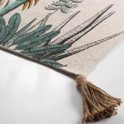 Tapis De Chambre/Salon|DOUCEUR D'INTERIEUR Tapis de salon coton (60 x 90 cm) Balinesia Vert