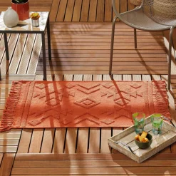 Tapis De Chambre/Salon|DOUCEUR D'INTERIEUR Tapis de salon coton (60 x 90 cm) Cilaos Terracotta
