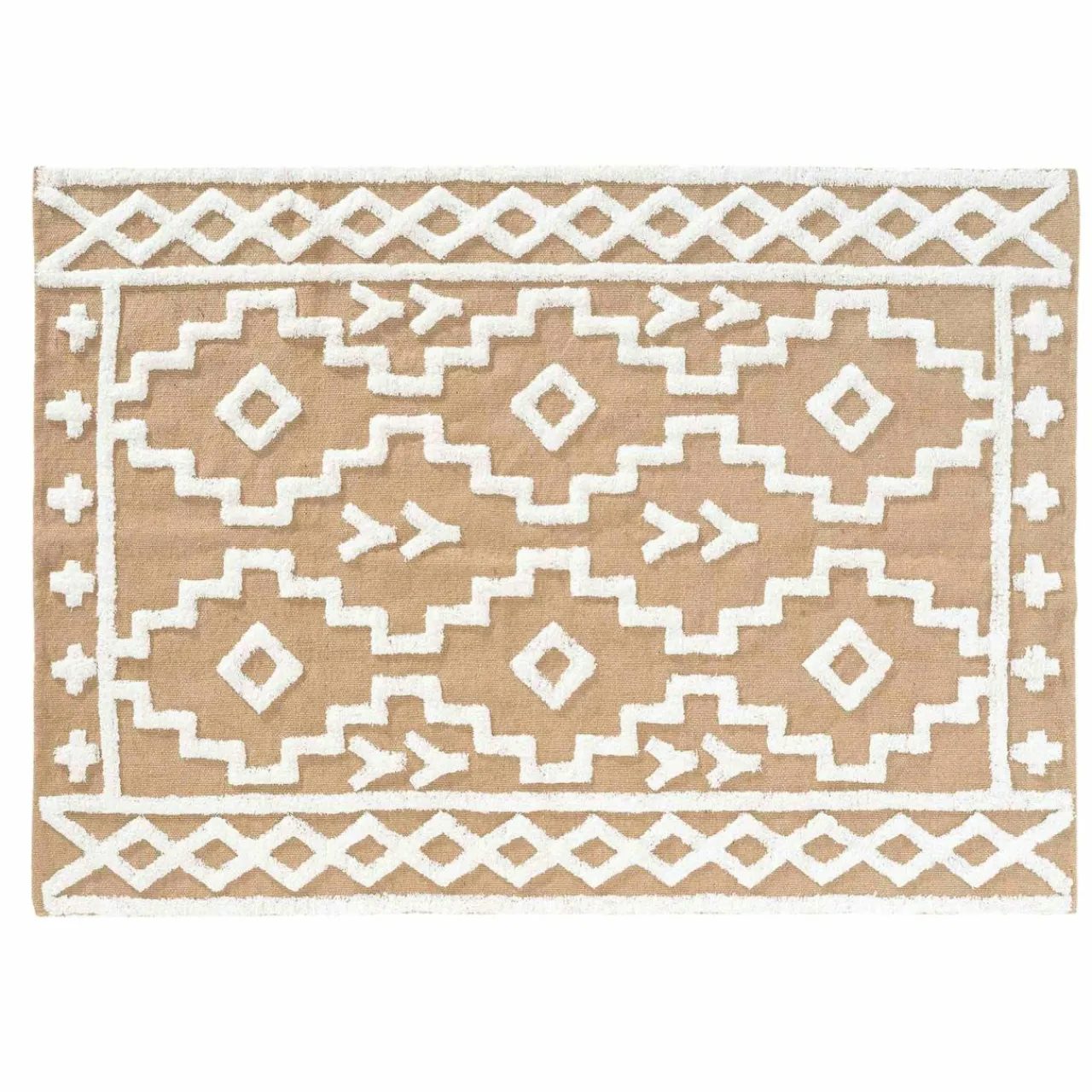 Tapis De Chambre/Salon|DOUCEUR D'INTERIEUR Tapis de salon jute et coton (120 x 170 cm) Medine Beige